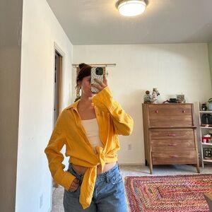 Wilfred Free Mustard Yellow Button-Up Top